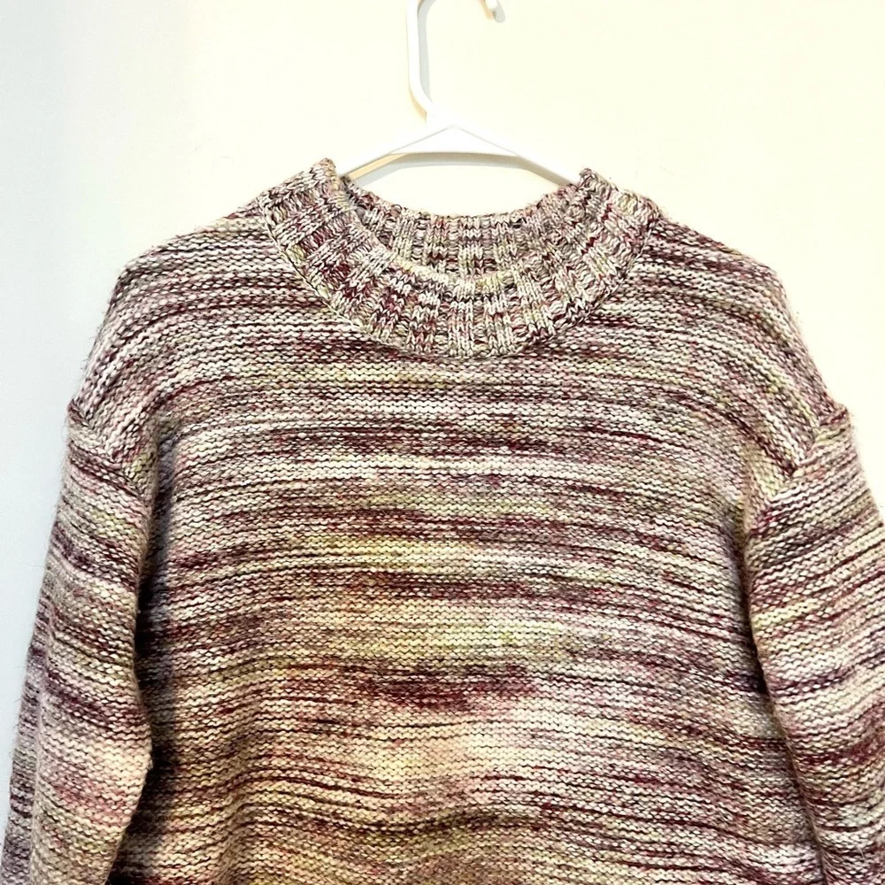 2/$15 Old Navy Cozy Multicolor Knit Sweater Green Pink Neutral Pullover Size XS